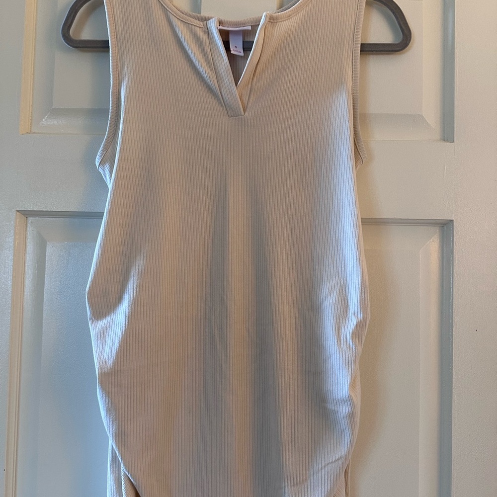 Sleeveless Cream Maternity Top